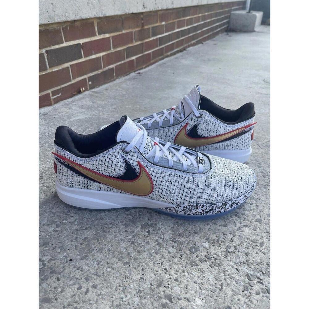 Nike Lebron XX 20 ‘The Debut’ White Gold US Men's Size 18 DJ5423-100